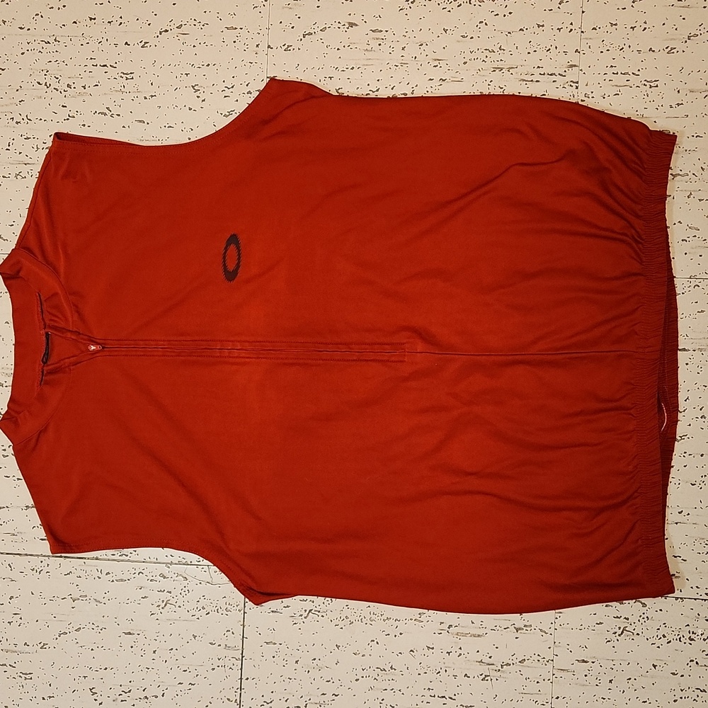 Oakley Softwear Red Big Logo Cycling Jersey Vest with Black Logo Vintage 90s